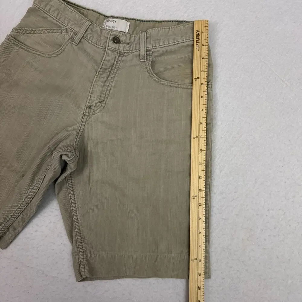 Levi’s SilverTab Baggy Shorts Mens 29 Beige Corduroy Vintage 1990s Altered